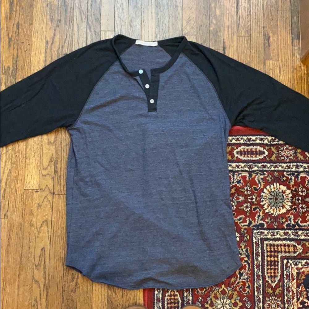 Lightweight baseball henley tee